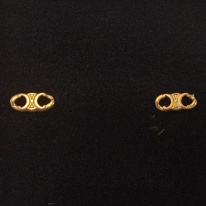 Celine Triomphe Gourmet Stud Earrings, Gold, Reference Number: 10259