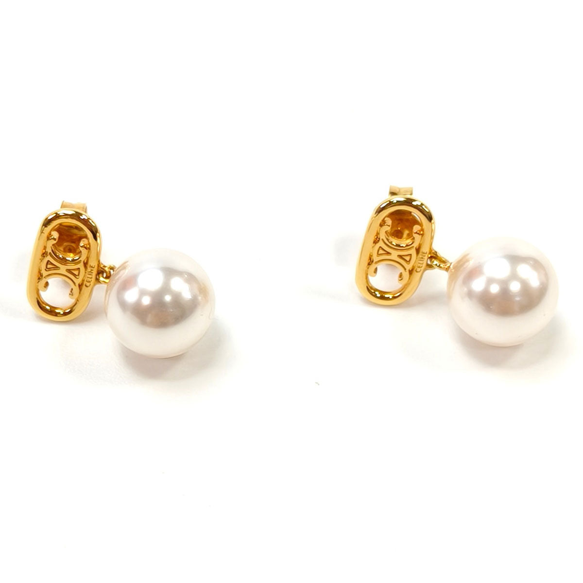 CELINE Les Perles Earrings, Pearl Triomphe, Gold, Reference Number: 10261