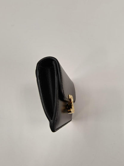 CELINE Triomphe Bifold Card Case/Card Holder/Business Card Case, Black. Reference Number: 10340.