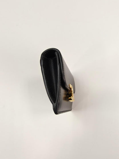 CELINE Triomphe Bifold Card Case/Card Holder/Business Card Case, Black. Reference Number: 10340.