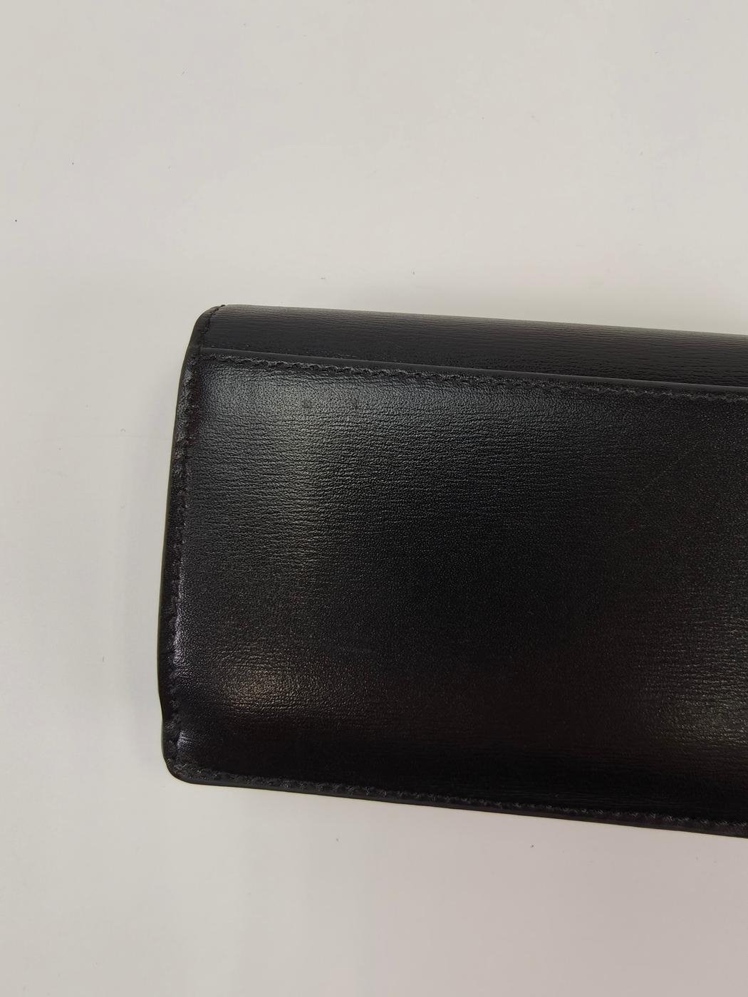 CELINE Triomphe Bifold Card Case/Card Holder/Business Card Case, Black. Reference Number: 10340.
