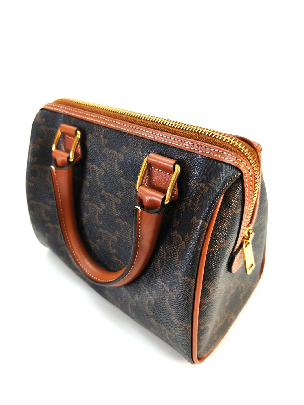 CELINE Triomphe 两用小号手提包/单肩包，棕褐色，参考编号：10399