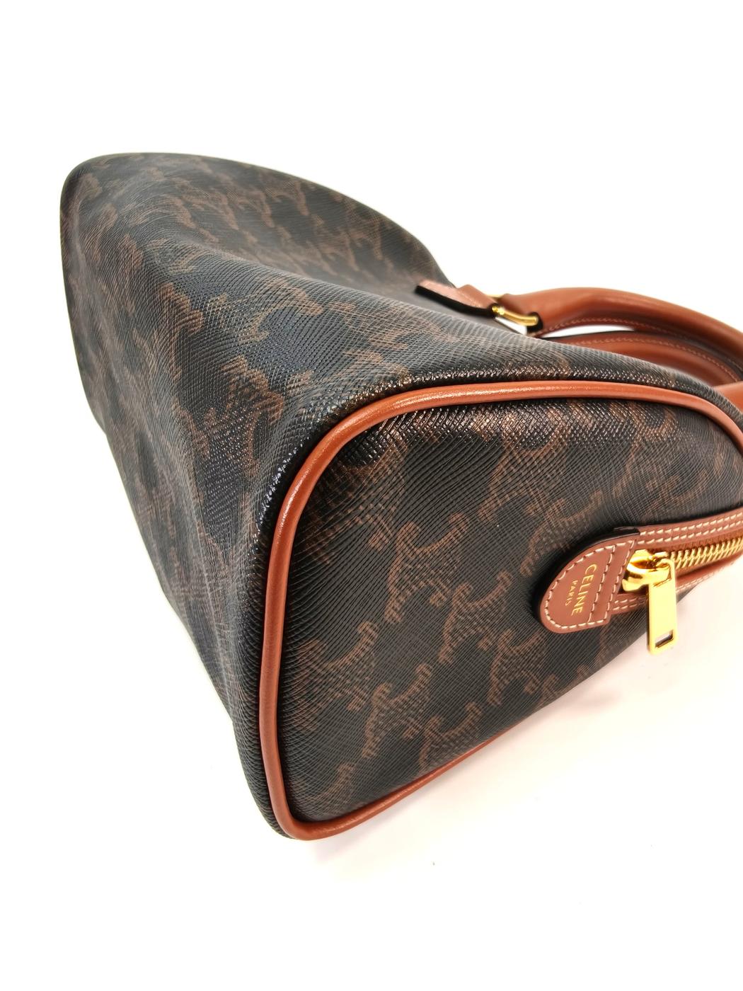 CELINE Triomphe 两用小号手提包/单肩包，棕褐色，参考编号：10399