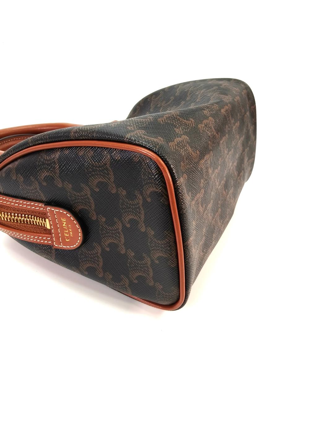 CELINE Triomphe 两用小号手提包/单肩包，棕褐色，参考编号：10399