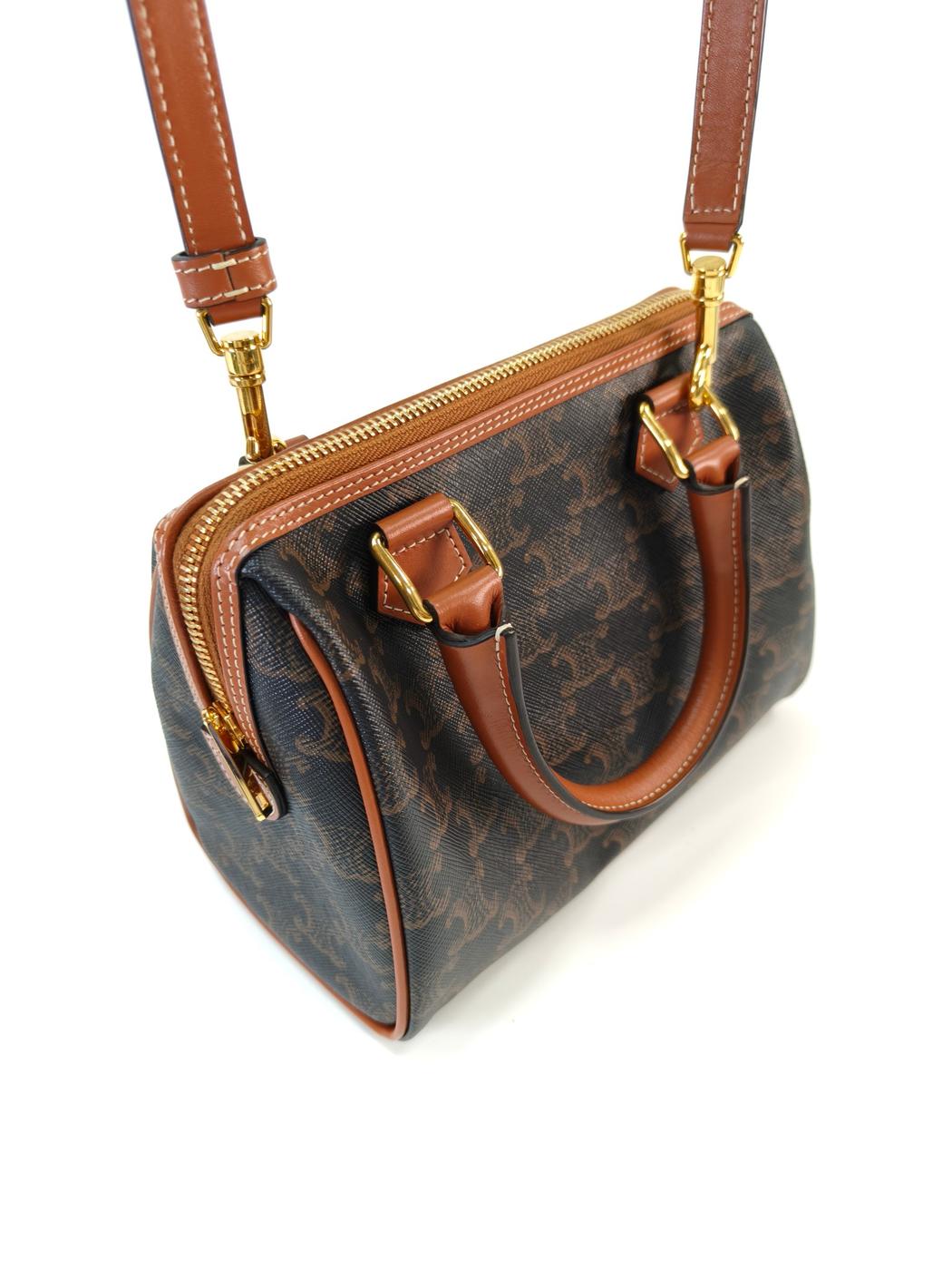 CELINE Triomphe 两用小号手提包/单肩包，棕褐色，参考编号：10399