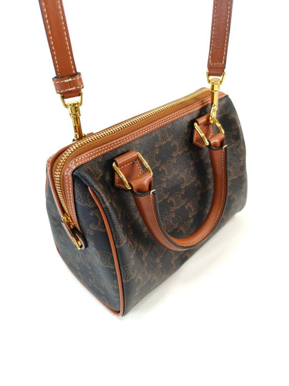 CELINE Triomphe 两用小号手提包/单肩包，棕褐色，参考编号：10399