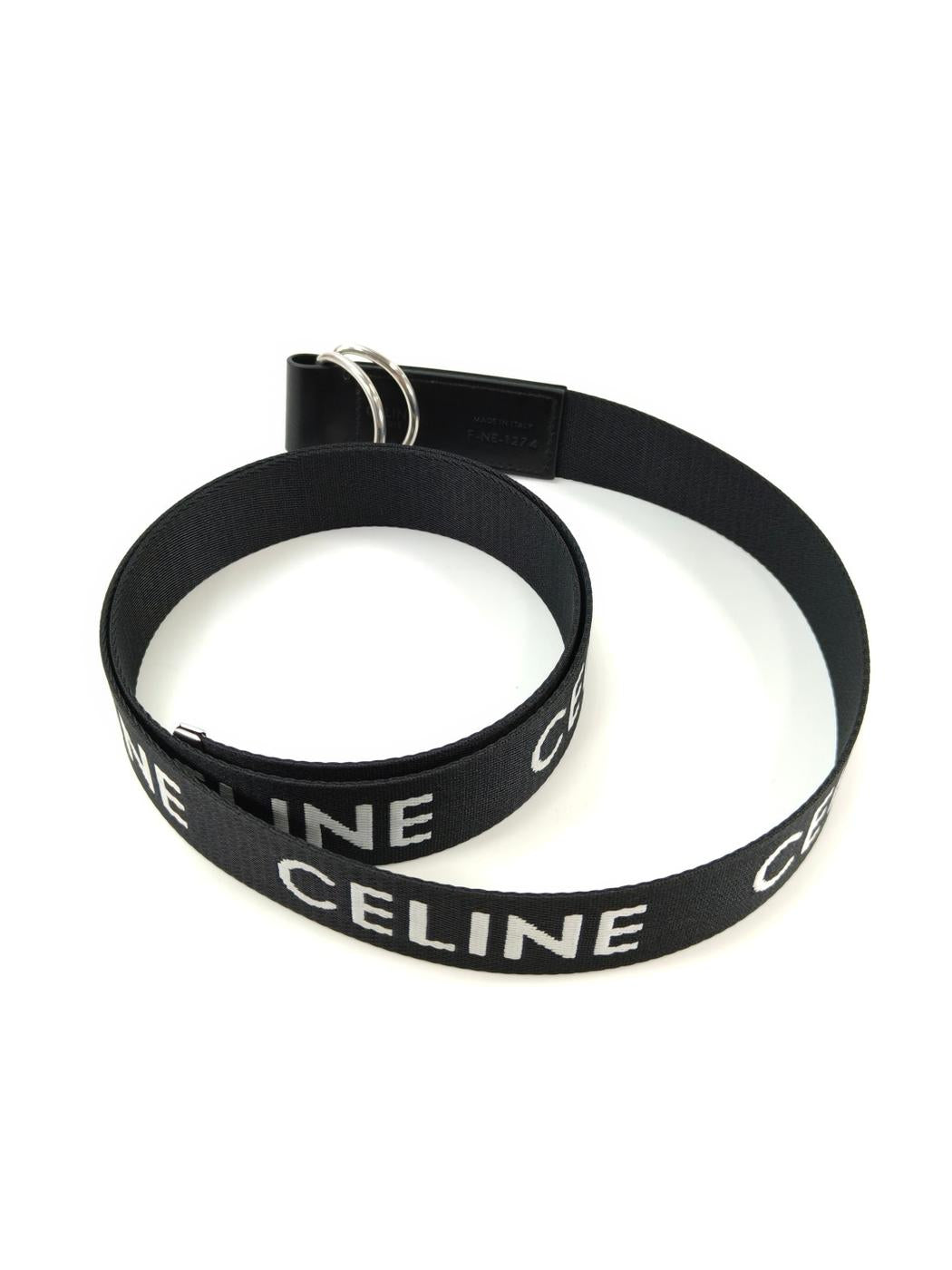 CELINE Logo Belt Men's Black Size 115 Ref: 10970