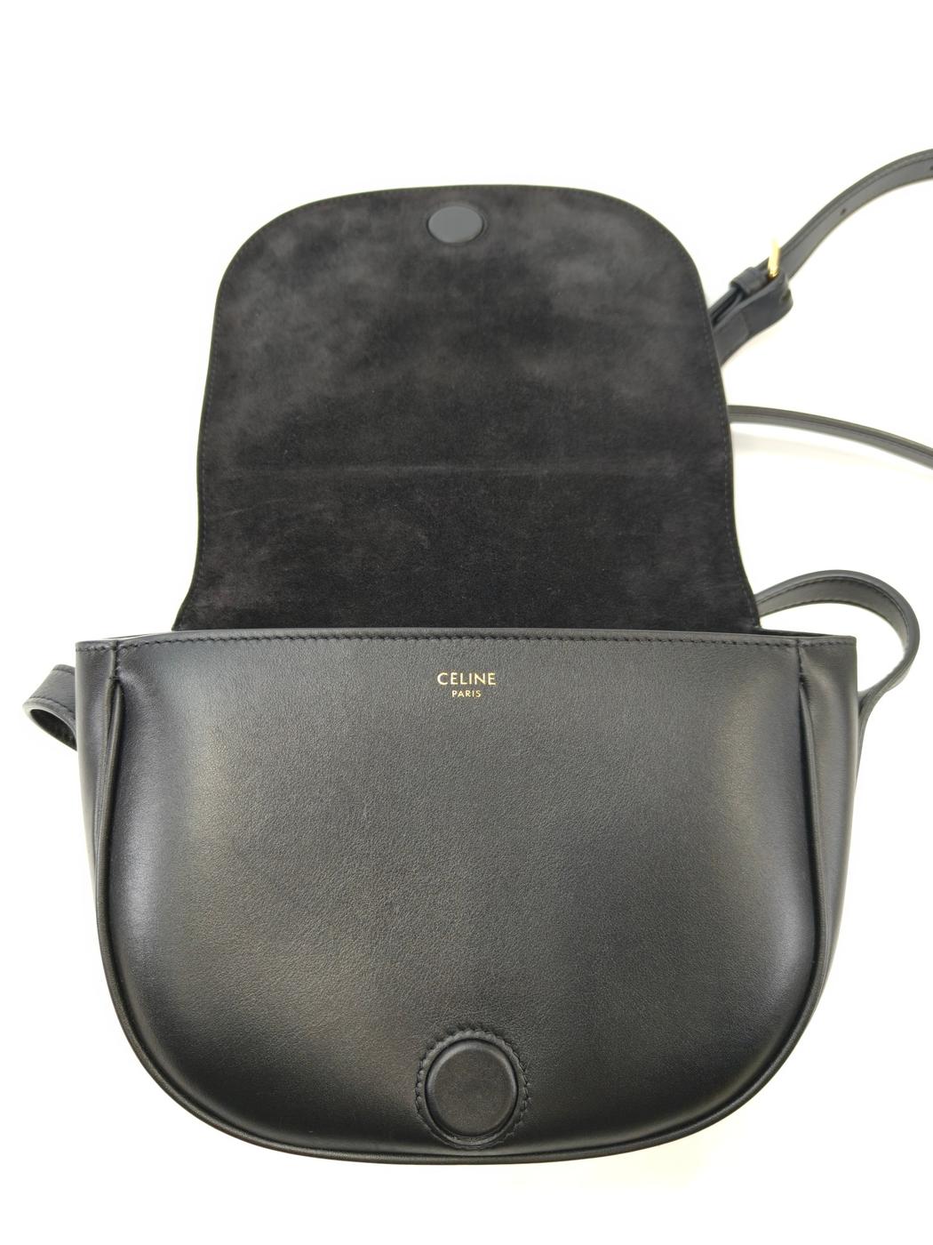 CELINE セリーヌ フォルコ キュイル トリオンフ ショルダーバッグ ブラック 管理番号：11125