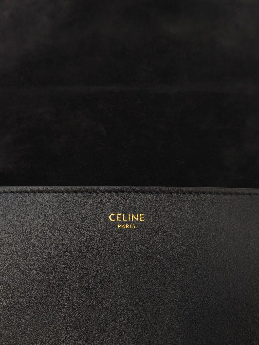 CELINE セリーヌ フォルコ キュイル トリオンフ ショルダーバッグ ブラック 管理番号：11125