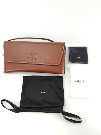 CELINE セリーヌ トリオンフ 01 サングラス オーバル ブラック×ゴールド 未使用 管理番号：11153