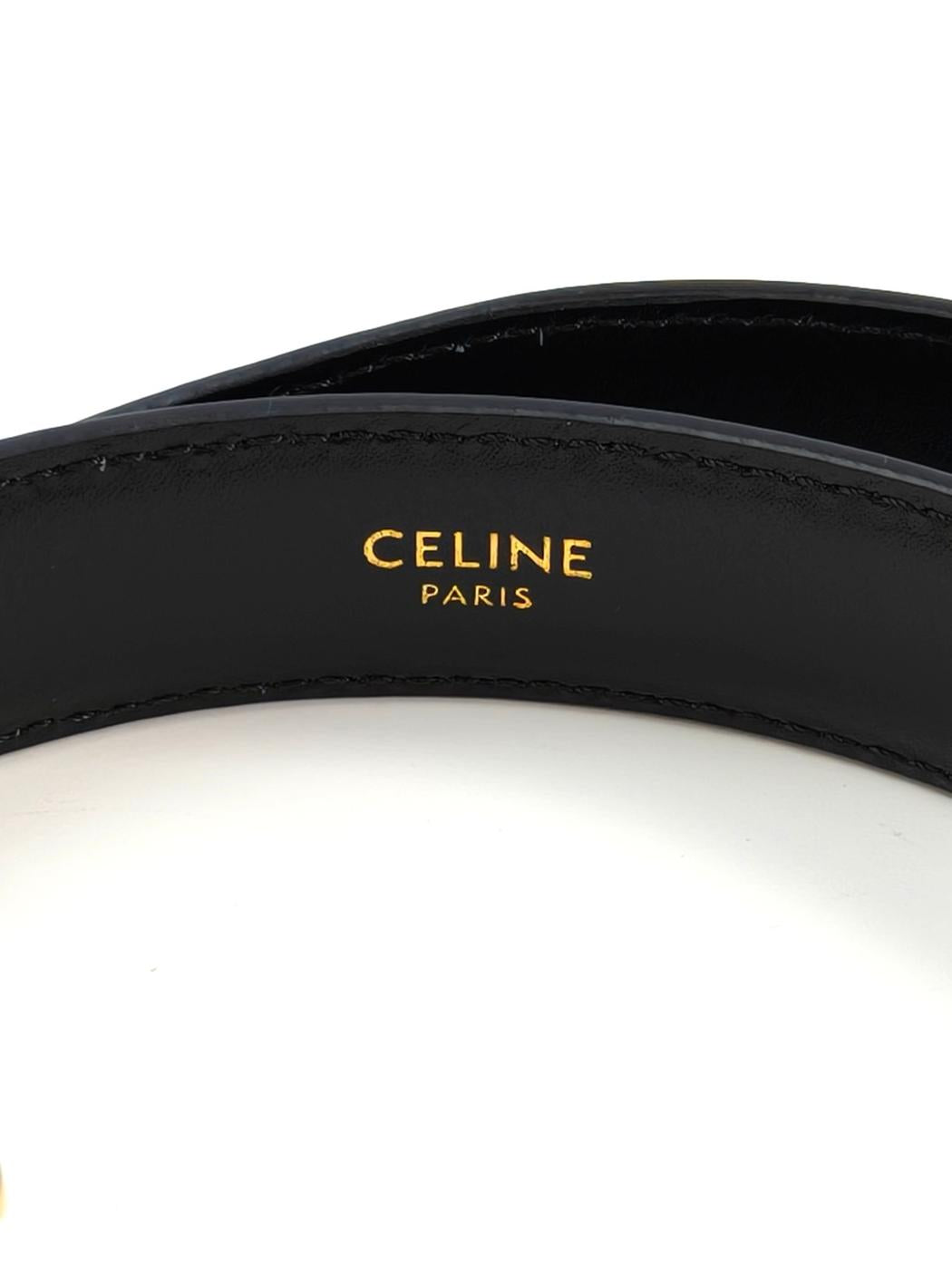 CELINE セリーヌ トリオンフ ベルト ブラック 70サイズ 管理番号：11167
