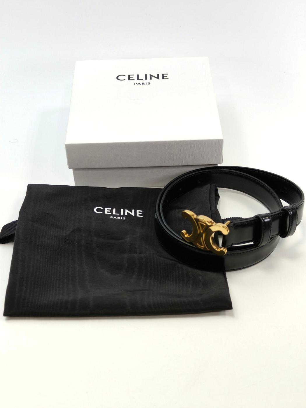 CELINE セリーヌ トリオンフ ベルト ブラック 70サイズ 管理番号：11167