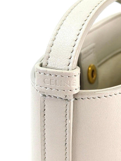 CELINE セリーヌ トリオンフ スモール バケット キュイル ショルダーバッグ グレー 管理番号：11295