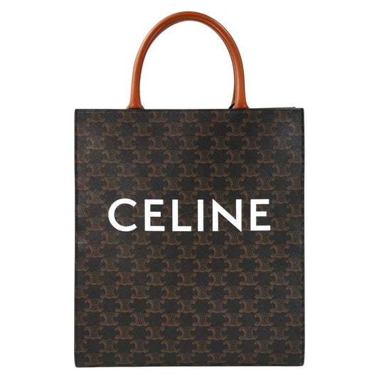 CELINE セリーヌトリオンフ スモール バーティカル カバ ストラップ付 茶 管理番号：11362