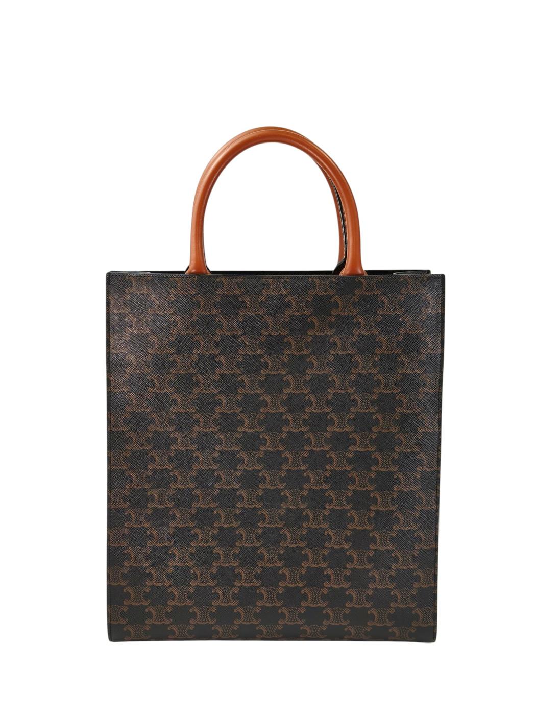 CELINE セリーヌトリオンフ スモール バーティカル カバ ストラップ付 茶 管理番号：11362