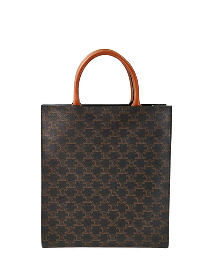 CELINE セリーヌトリオンフ スモール バーティカル カバ ストラップ付 茶 管理番号：11362