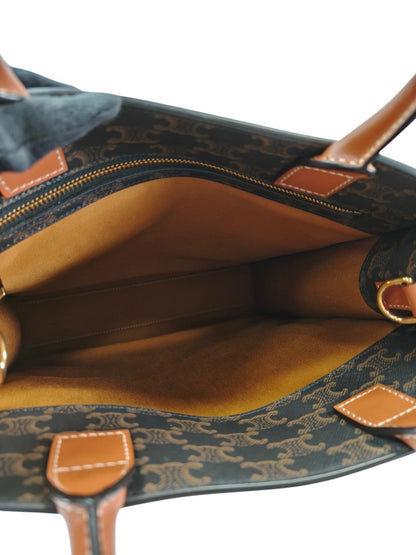 CELINE セリーヌトリオンフ スモール バーティカル カバ ストラップ付 茶 管理番号：11362