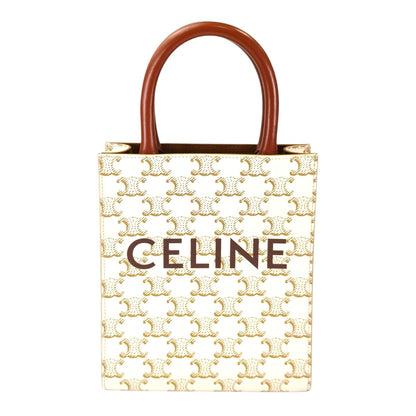 Celine セリーヌ トリオンフ ミニ バーティカルカバ ストラップ付 2WAY ショルダーバッグ ホワイト 管理番号：11399
