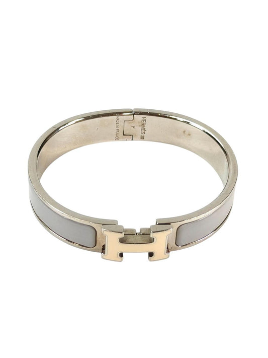 HERMES エルメス クリックH ブレスレット ホワイト×グレー 管理番号：11410