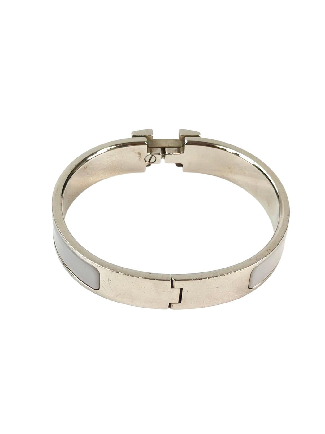 HERMES エルメス クリックH ブレスレット ホワイト×グレー 管理番号：11410