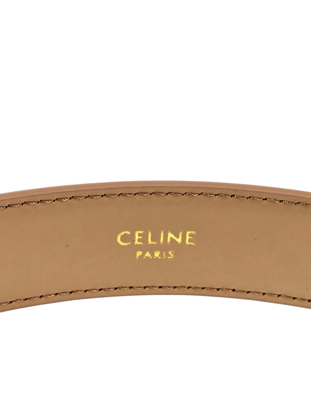 Celine セリーヌ トリオンフ 未使用 金×ベージュ（革）ベルト ベージュ ブラウン 管理番号：11554