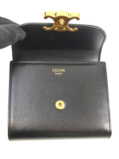 Celine セリーヌ トリオンフ 三つ折り財布 ブラック 管理番号：11640