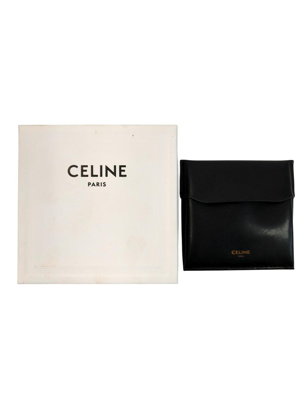 Celine セリーヌ トリオンフ アシンメトリック フープ ピアス シルバー 管理番号：11671