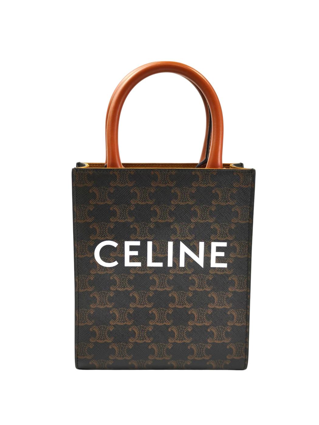 Celine セリーヌ ミニ バーティカルカバ 2way ショルダーバッグ ブラウン 管理番号：11689