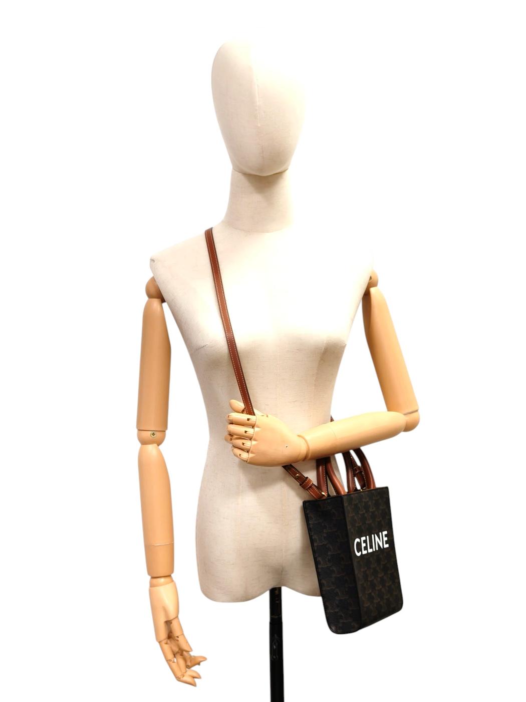 Celine セリーヌ ミニ バーティカルカバ 2way ショルダーバッグ ブラウン 管理番号：11689