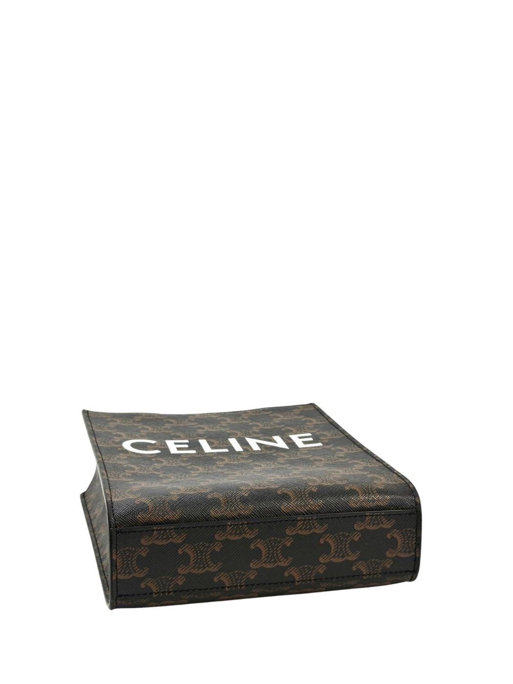 Celine セリーヌ ミニ バーティカルカバ 2way ショルダーバッグ ブラウン 管理番号：11689