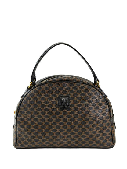 Celine 赛琳 Macadam 马卡丹半月形手提包 黑色×棕色 型号：11728