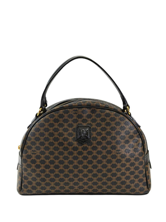 Celine セリーヌ マカダム ハーフムーン ハンドバッグ ブラック×ブラウン 管理番号：11728