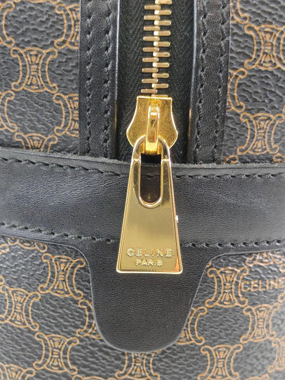 Celine 赛琳 Macadam 马卡丹半月形手提包 黑色×棕色 型号：11728