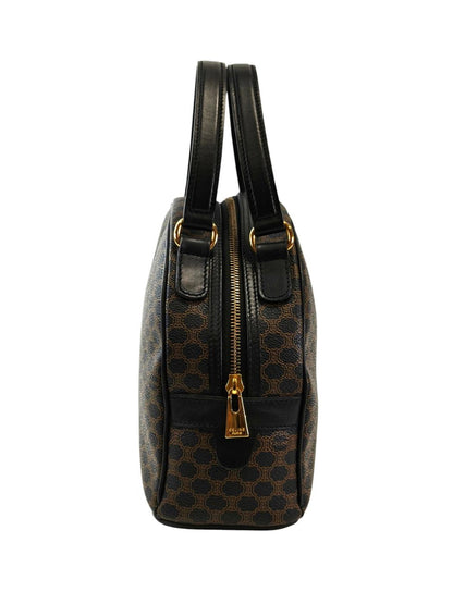 Celine 赛琳 Macadam 马卡丹半月形手提包 黑色×棕色 型号：11728