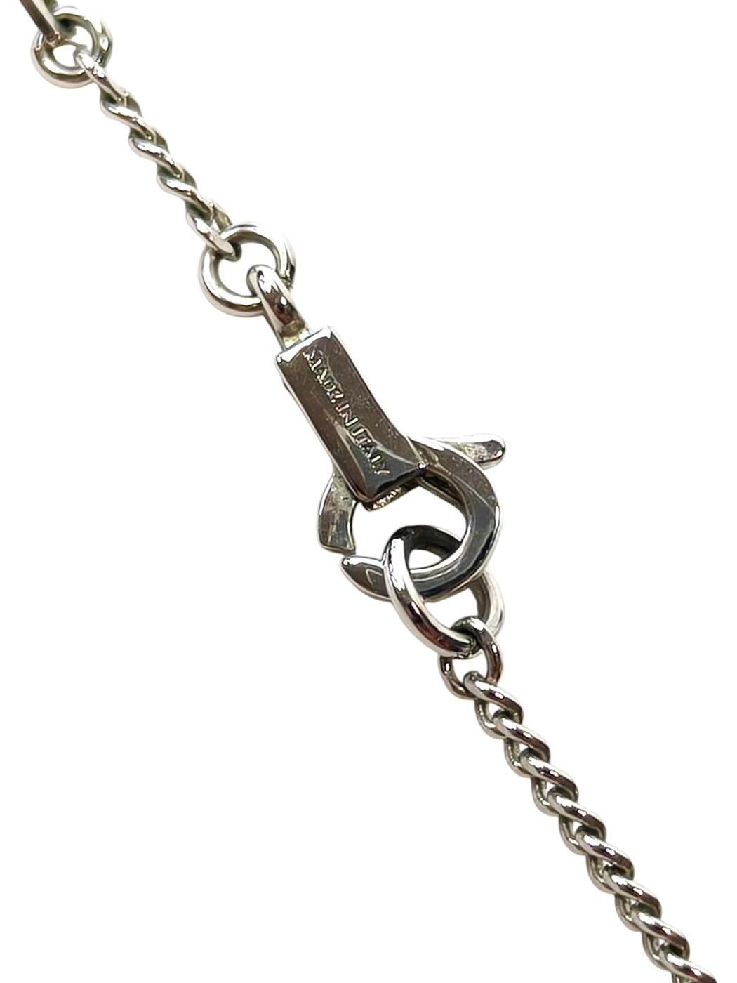 Celine Triomphe Necklace in Rhodium Finish Brass & Crystal Stones Silver, Reference Number: 11735