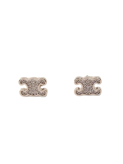 Celine Triomphe Full Stone Earrings Silver Reference Number: 11789