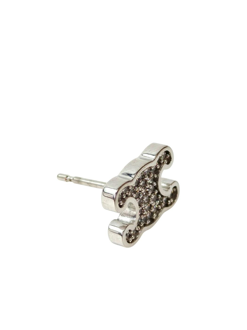 Celine Triomphe Full Stone Earrings Silver Reference Number: 11789