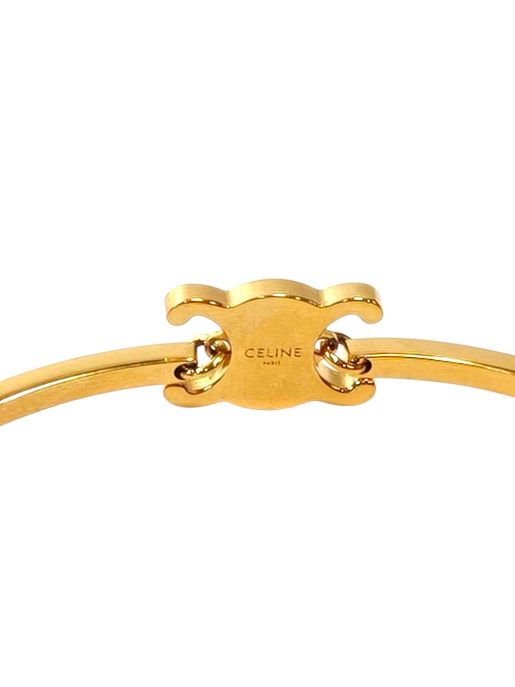 Celine 凯旋门铰接式手链，金色饰面黄铜，管理编号：11791