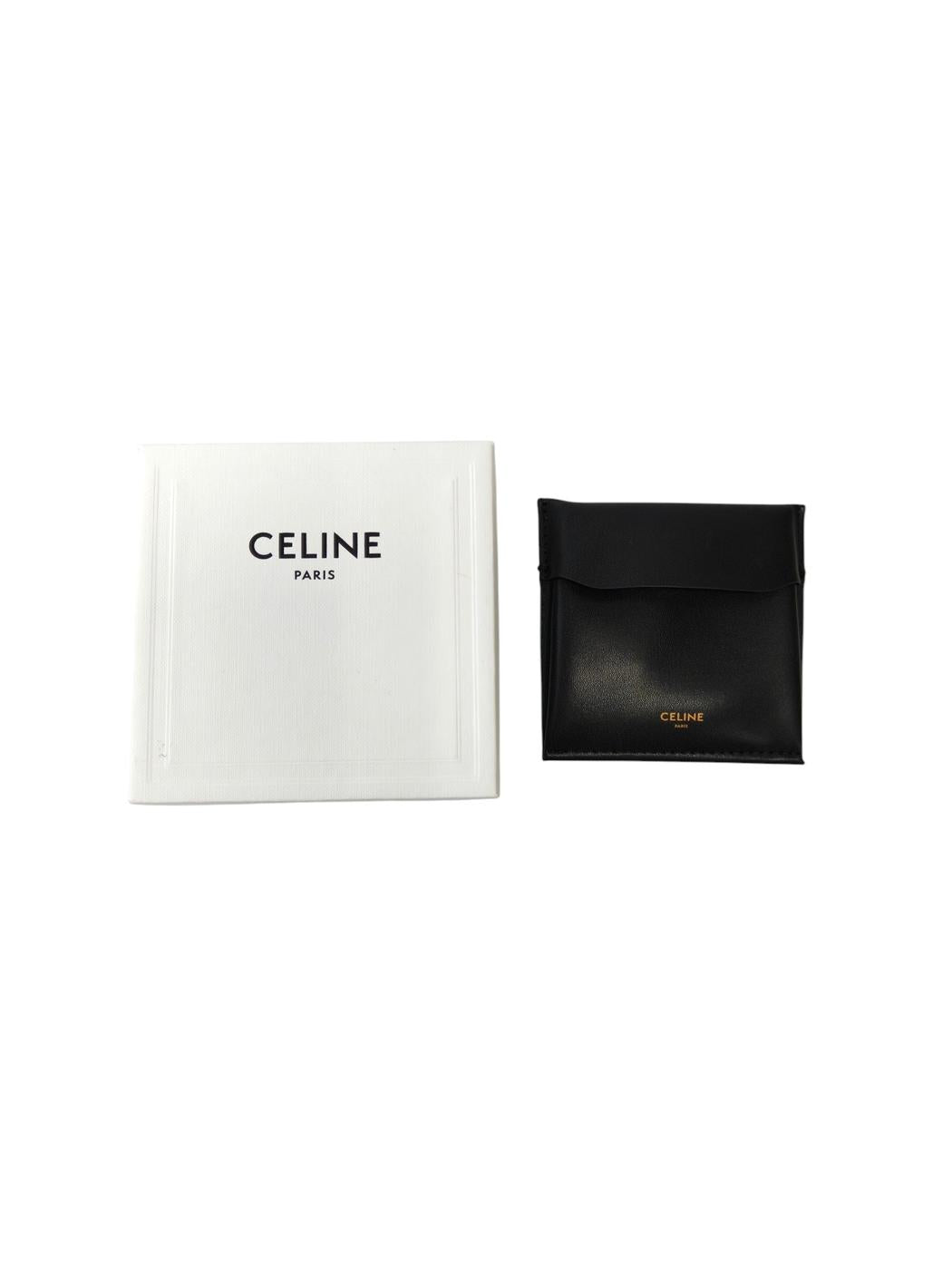 Celine 赛琳 凯旋门标志耳环 金色黄铜材质 管理编号：11794