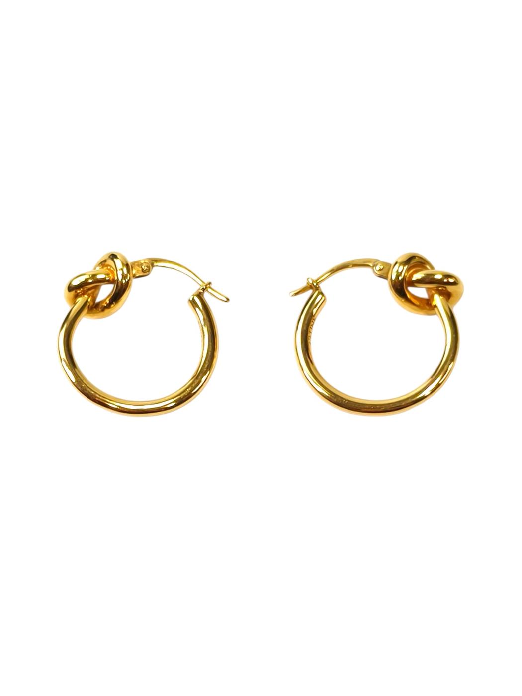 Celine Knot Hoop Gold Finish Brass Earrings Gold Control Number: 11802