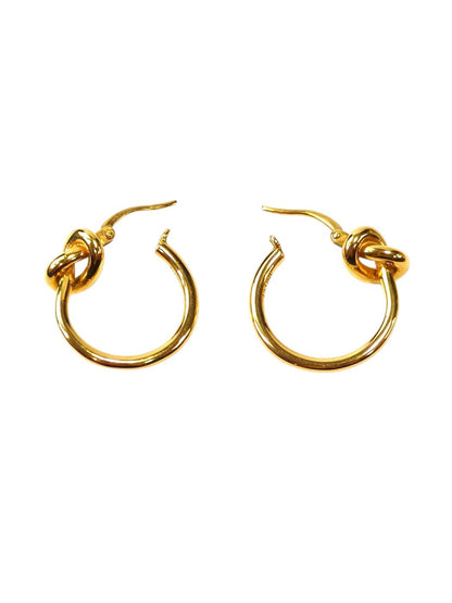Celine Knot Hoop Gold Finish Brass Earrings Gold Control Number: 11802