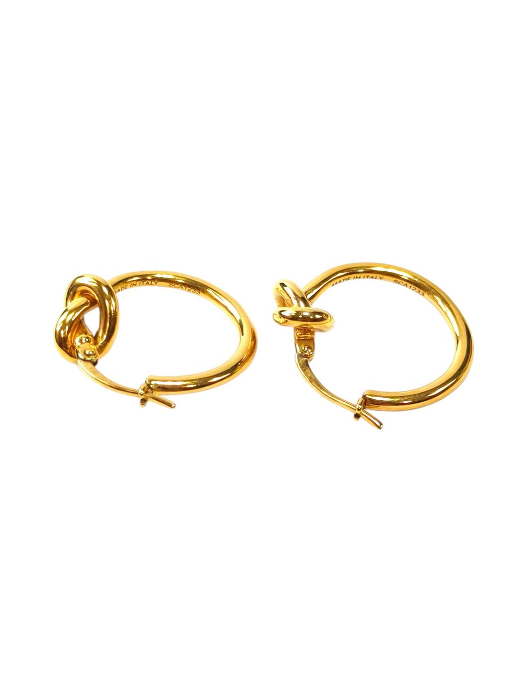 Celine Knot Hoop Gold Finish Brass Earrings Gold Control Number: 11802