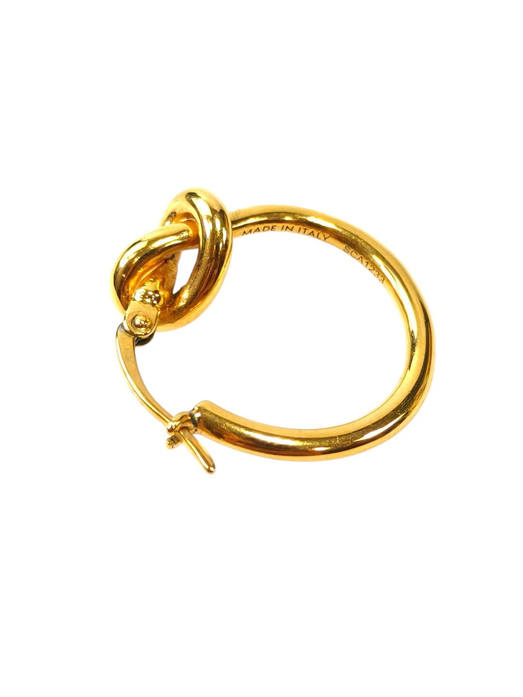 Celine Knot Hoop Gold Finish Brass Earrings Gold Control Number: 11802