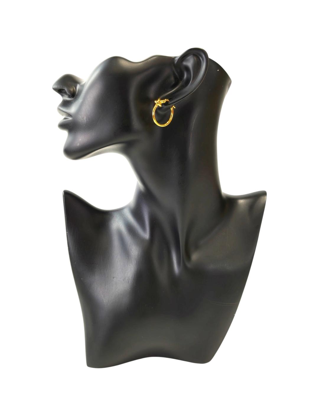 Celine Knot Hoop Gold Finish Brass Earrings Gold Control Number: 11802