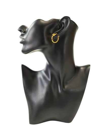 Celine Knot Hoop Gold Finish Brass Earrings Gold Control Number: 11802