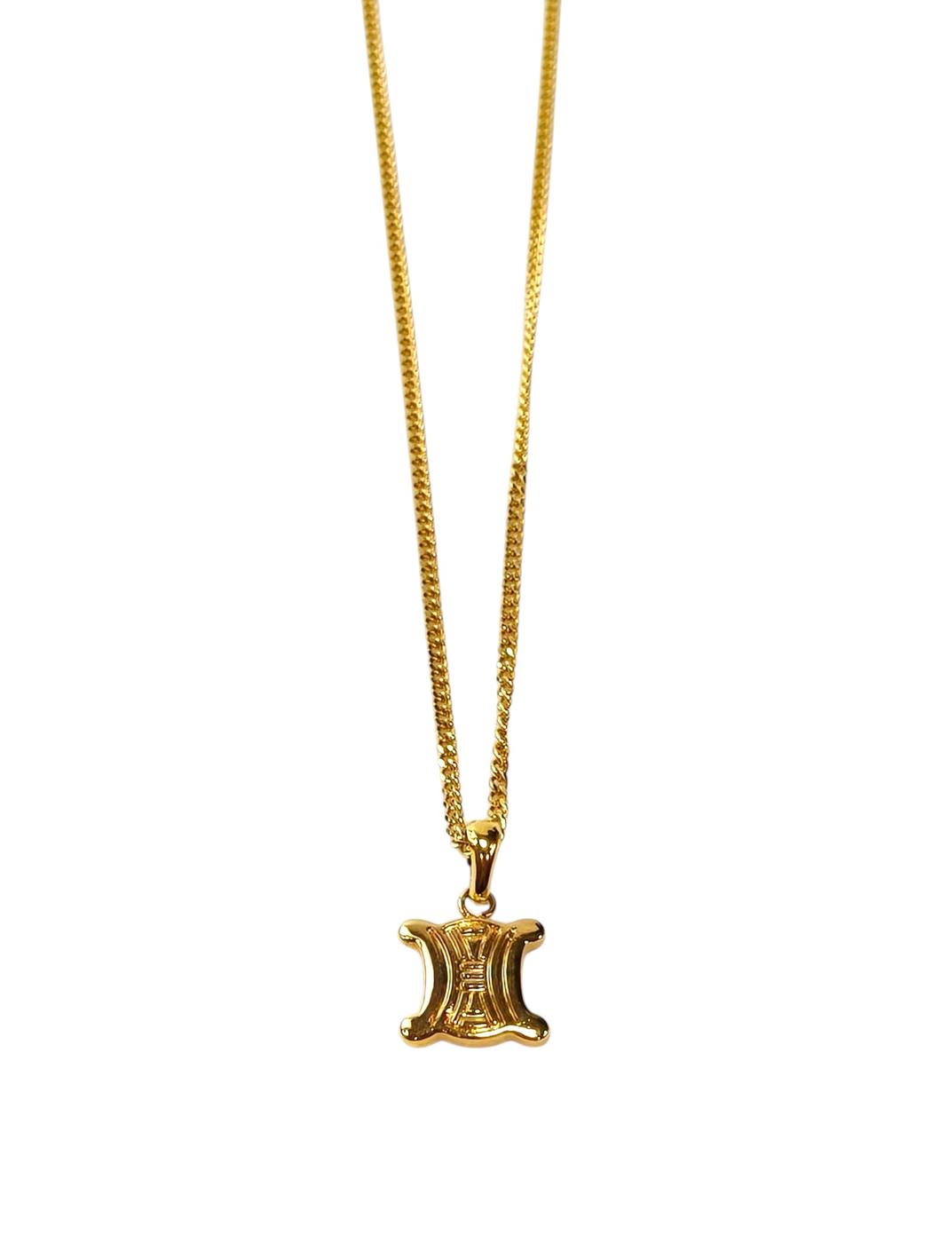 Celine Triomphe Necklace Gold Women's Pendant Reference Number: 11819