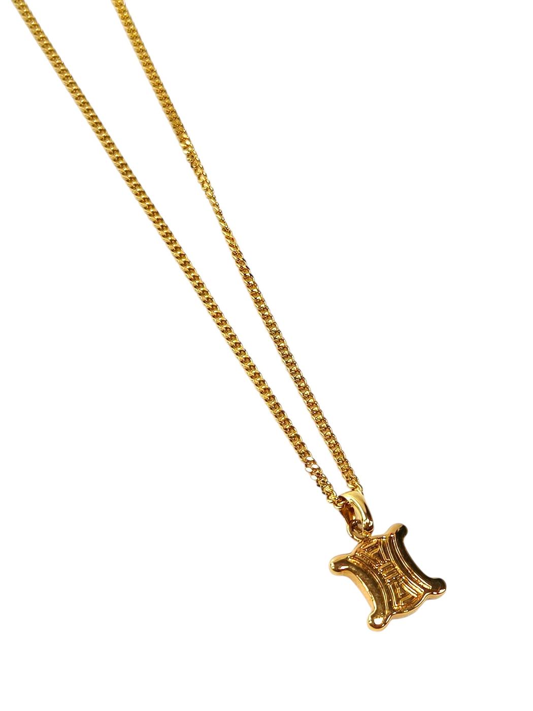 Celine Triomphe Necklace Gold Women's Pendant Reference Number: 11819
