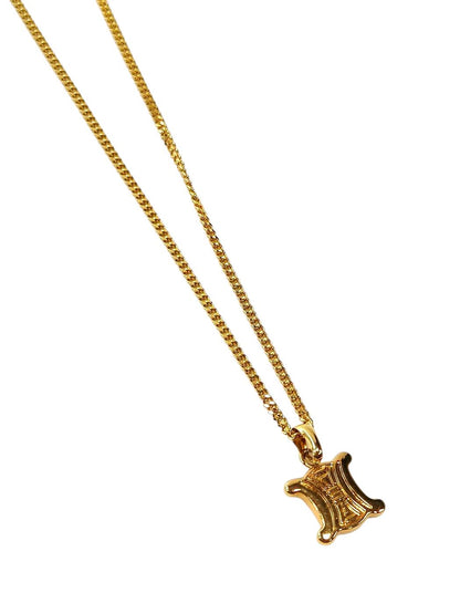 Celine Triomphe Necklace Gold Women's Pendant Reference Number: 11819