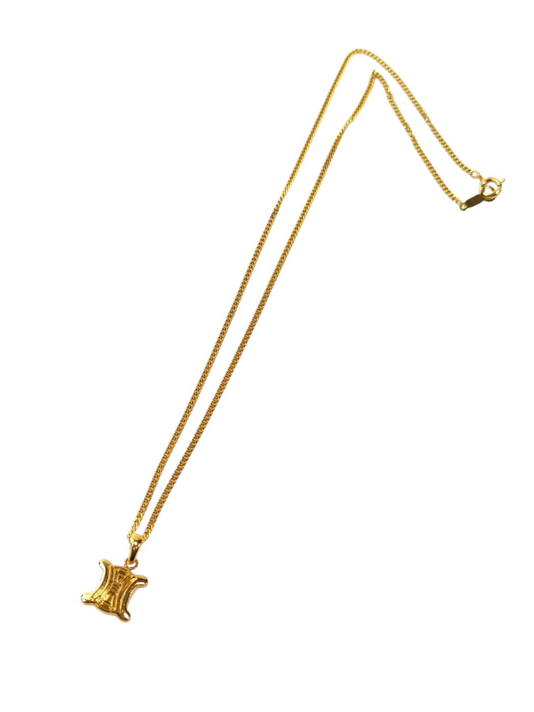 Celine Triomphe Necklace Gold Women's Pendant Reference Number: 11819