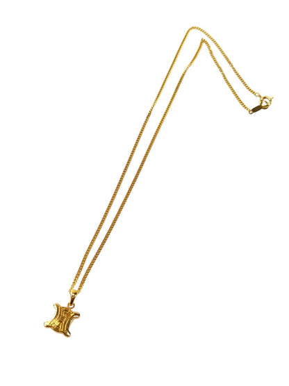 Celine Triomphe Necklace Gold Women's Pendant Reference Number: 11819